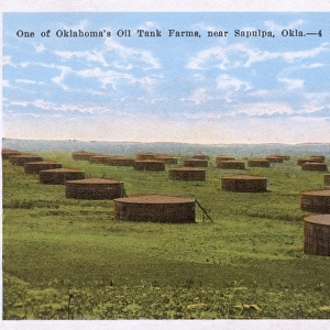 Oil tank farm near Sapulpa, Oklahoma, USA