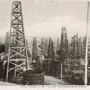 Oil wells at Los Angeles, California, USA