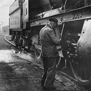 Oiling a Locomotive
