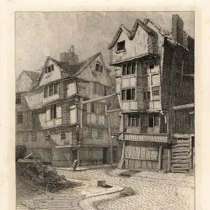 Old houses in the Butcher Row, London