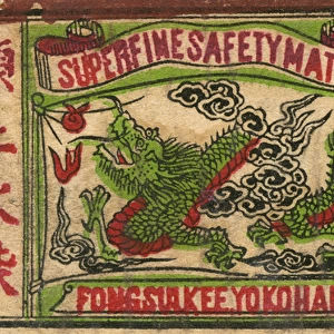 Old Japanese Matchbox label with a dragon