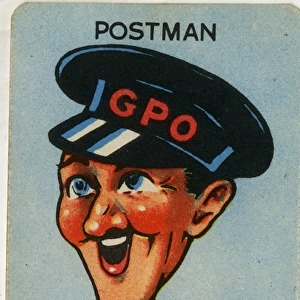 Old Maid card - Postman