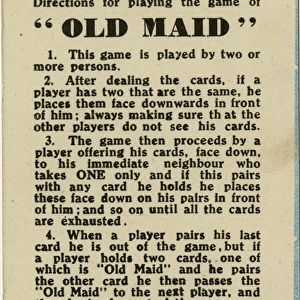 Old Maid - Rules of the Game