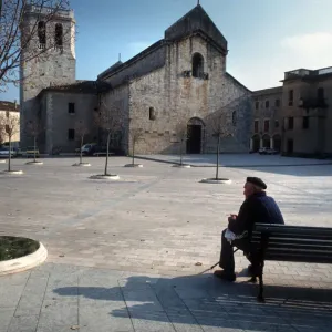 Old man at Sant Pere de Basalu Benedictine monastery, Basalu Old man at Sant Pere de Basalu Benedictine monastery, Basalu