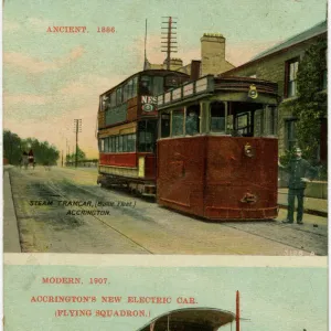 The old and new forms of Accringtons Trams