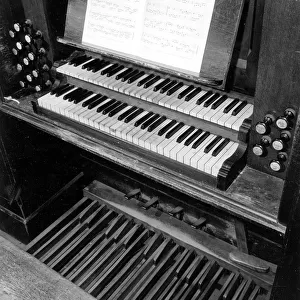 Old organ keyboard, All Saints Church, Dunsden, Oxfordshire