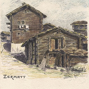 Old wooden houses of Zermatt, Switzerland