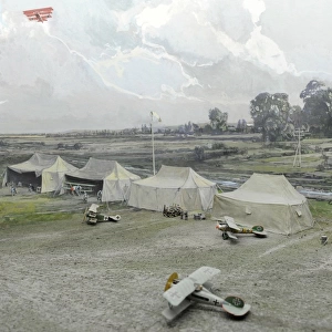 Operational airfield in World War 1. Diorama