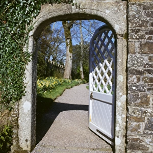 Orchard gate, Cotehele House, Tamar Valley, Cornwall