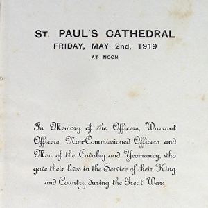 Order of Service Booklet for those who died during the War