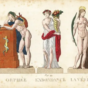 Orpheus, Abundantia and Veritas, Greek and Roman gods