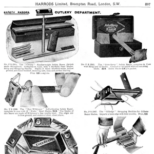 Page from catalogue of safety razors