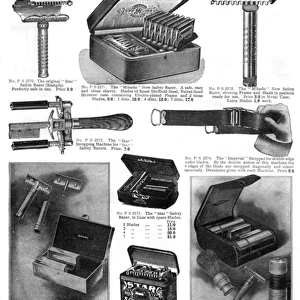 Page from catalogue of safety razors