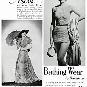 Page of Fashion adverts 1937
