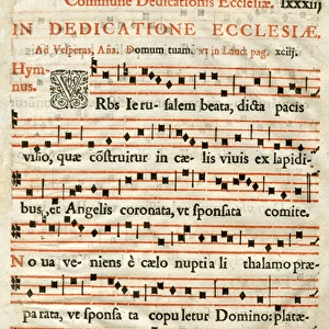 Page of music, Commune Dedicationis Ecclesiae
