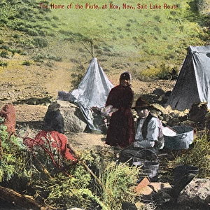 Paiute family, Rox, Nevada, USA