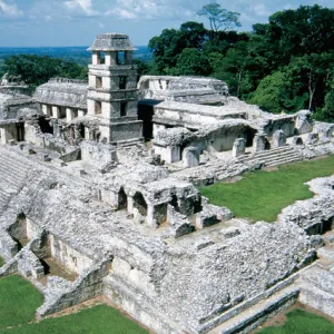 Palenque Archeological site. Palace. Mexico