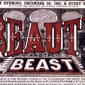 Pantomime playbill design, Beauty and the Beast