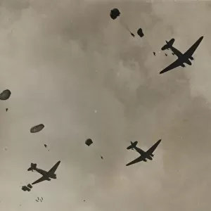 Paratroops landing on the outskirts of Arnhem