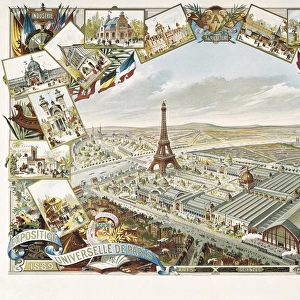 Paris. 1889 Universal Exhibition. Engraving