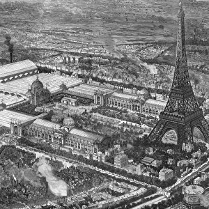 Paris Exhibition 1889 including Eiffel Tower