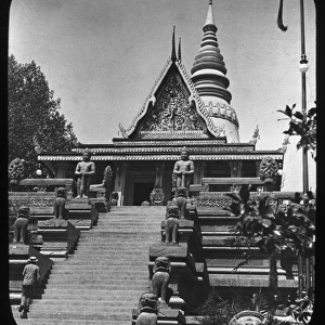 Paris Exhibition of 1889 - Temple Stairs at Cambodge