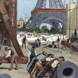 Paris. Universal Exhibition of 1889. Construction of the Eif