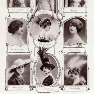 Parisienne models wearing headdresses 1914