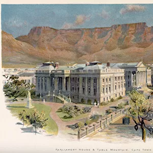 Parliament House at Table Mountain, Cape Town, South Africa. Date: 1875