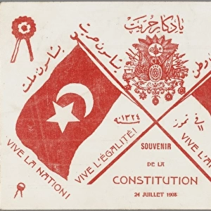 Patriotic Postcard in favour of the Constitution
