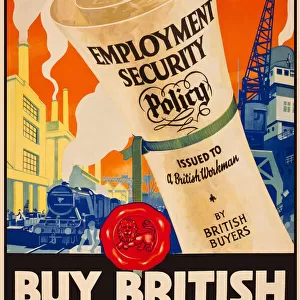 Patriotic poster, Buy British and make your job secure
