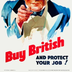 Patriotic poster, Buy British and protect your job