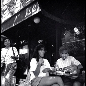 Pavement cafe scene, Paris, France
