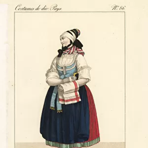 Peasant girl of Wurtzburg, Franconia, Germany, 19th century