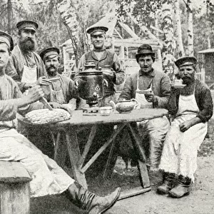 Peasant workers having a tea break, Republic of Estonia