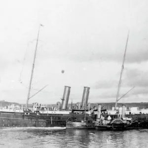 Pembroke Dock with royal yacht, Pembrokeshire, South Wales