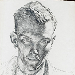 Pencil self-portrait by Raymond Sheppard