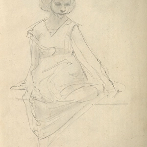 Pencil sketch of young woman