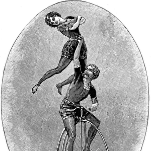 Penny Farthing Trick Cyclists at the Circus, c. 1888