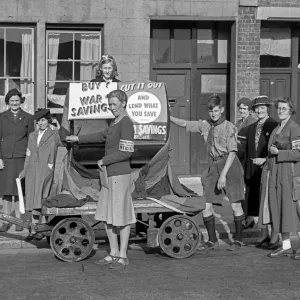 People collecting for War Savings