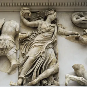 Pergamon Altar. Probably goddess Nyx or one of the Erinyes h