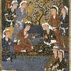 Persian Manuscript, 1650. Court of a Safavid dynasty
