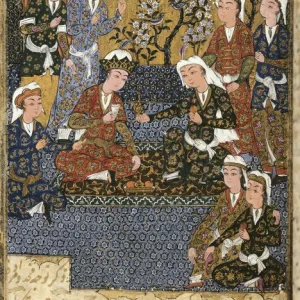 Persian Manuscript, 1650. Court of a Safavid dynasty