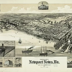 Perspective map of Newport News, Va. County seat of Warwick