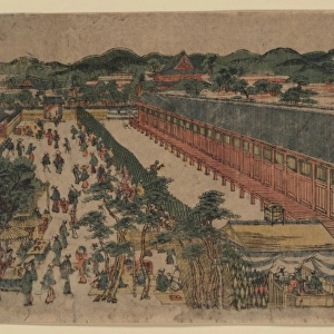 Perspective picture of hall of thirty-three bays, Fukagawa i