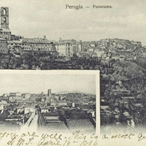 Perugia, Italy - Two panoramic views