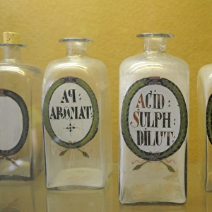 Pharmaceutical glass containers. 1700. Pharmacy Museum. Turk