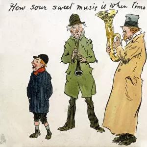 Phil May cartoon - Tuneless Street band