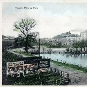 Phoenix Paper Mills and Pond - Dartford, Kent, England, with the large mill pond which