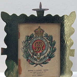 Photo frame - printed coloured badge of Royal Engineers